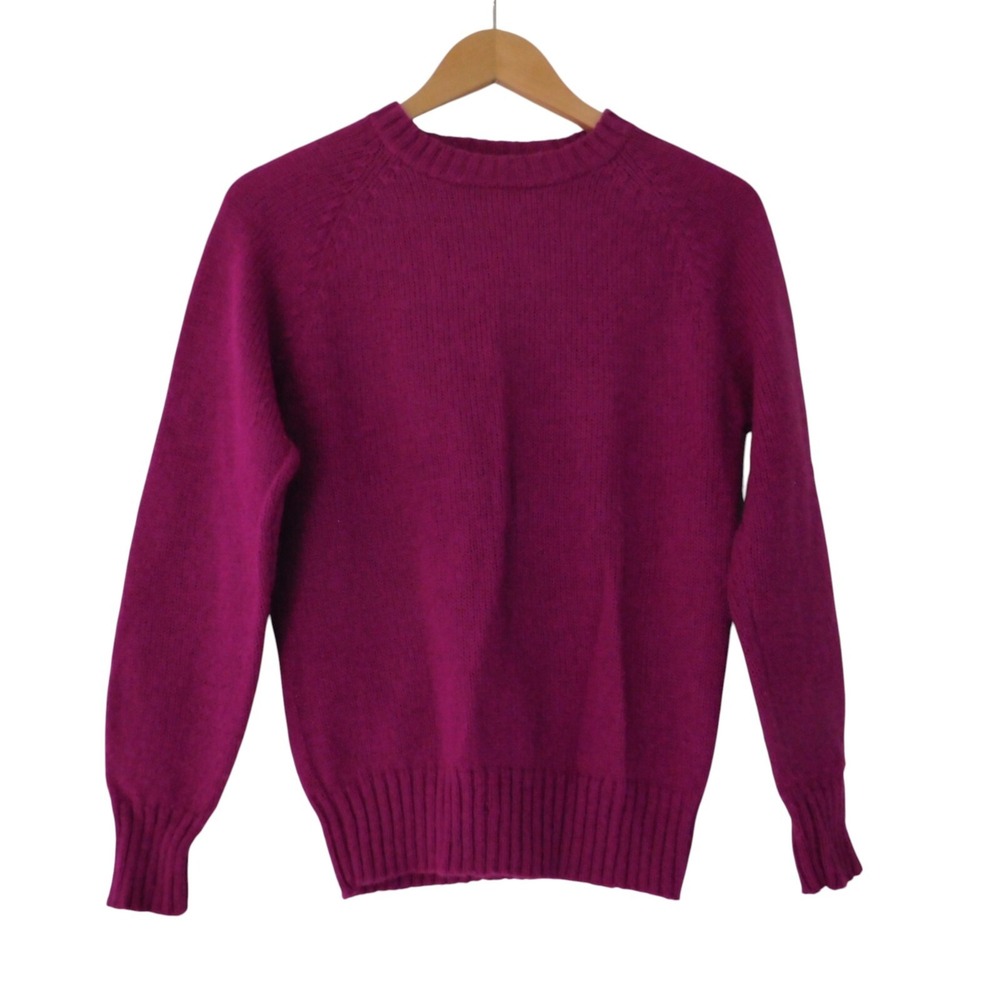 VTG Northern Isles Sweater Womens Shetland Wool Purple Crew Neck Small Classic‎